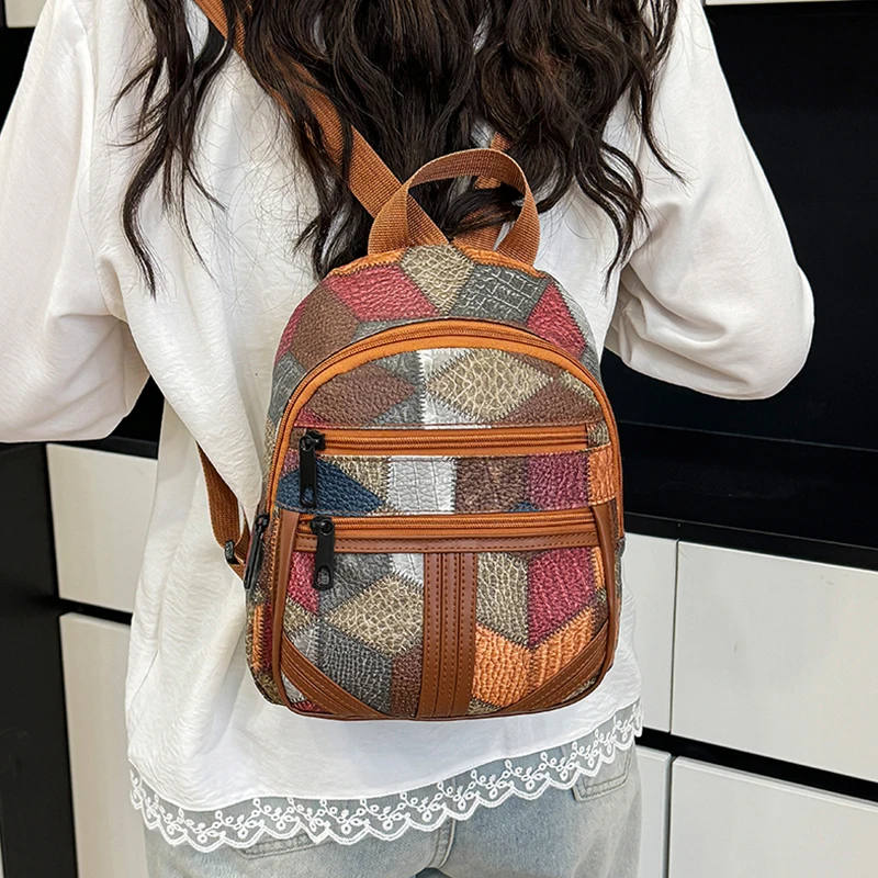 Stilvoller Damen-Patchwork-Ruc – Fashion Backpack Women Bewertung und Preis