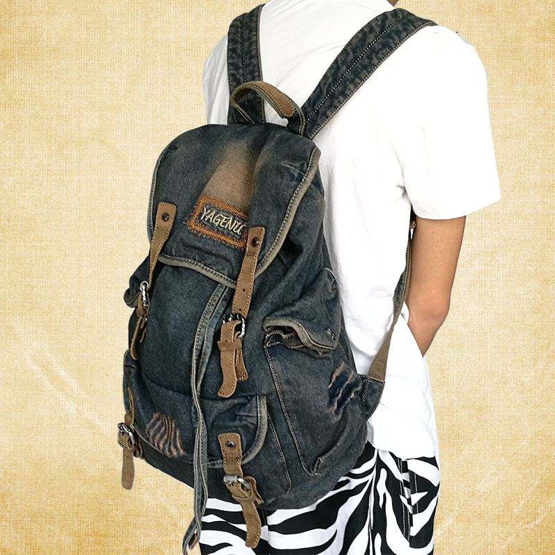 Retro-Canvas-Leder-Doppelschul – Canvas Backpack Casual Bewertung und Preis