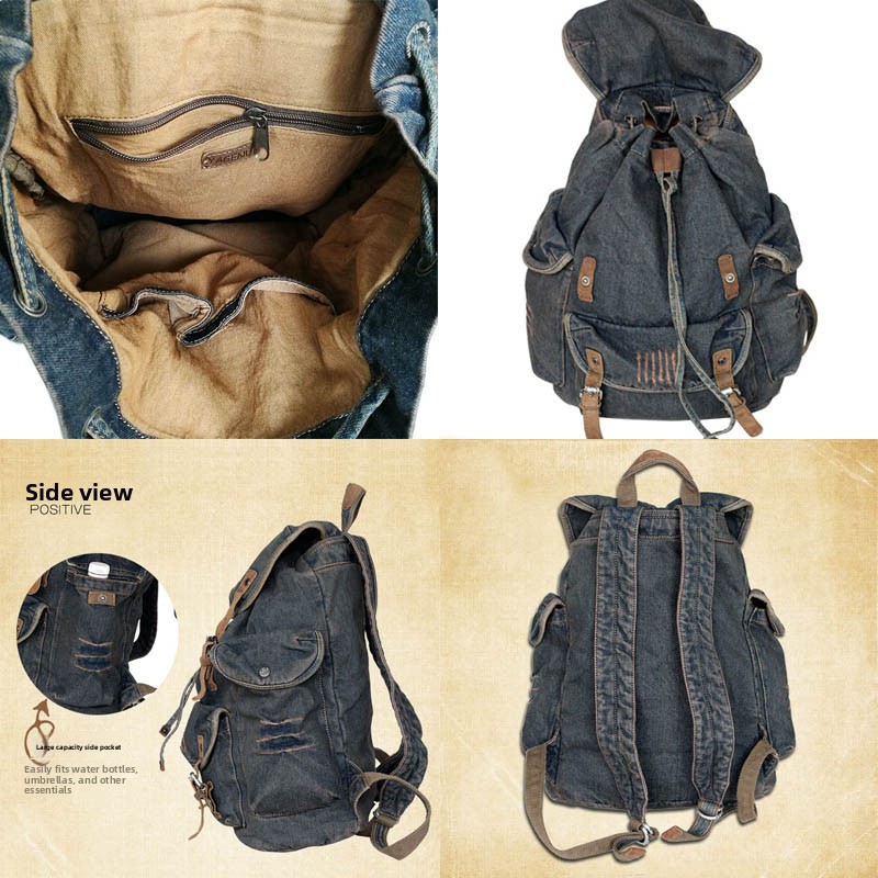 Retro-Canvas-Leder-Doppelschul – Canvas Backpack Casual Bewertung und Preis